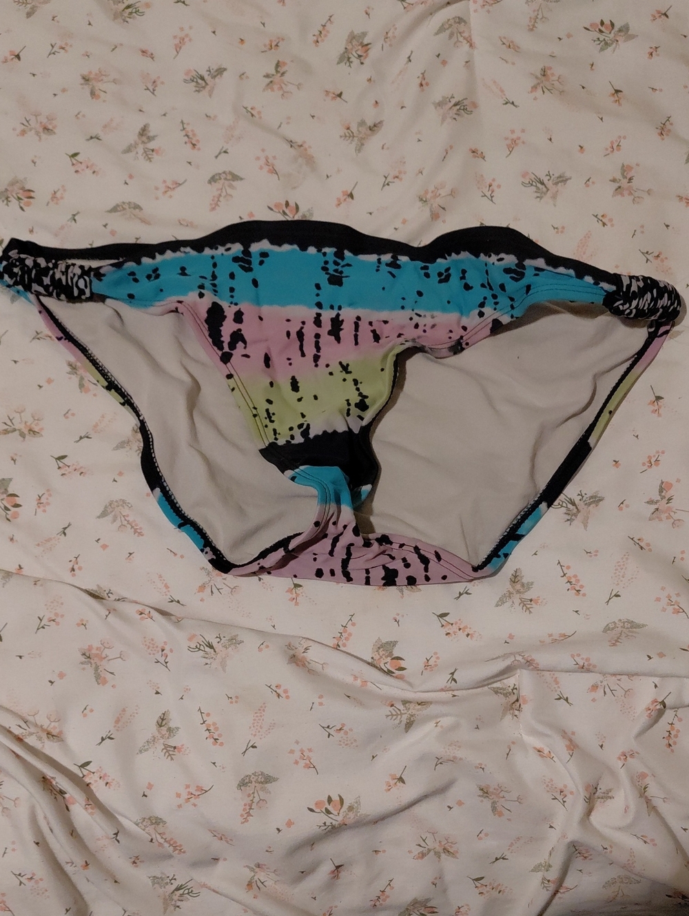 Old Navy Women's Bikini Bottoms in Blue, Pink, Green with Black Trim